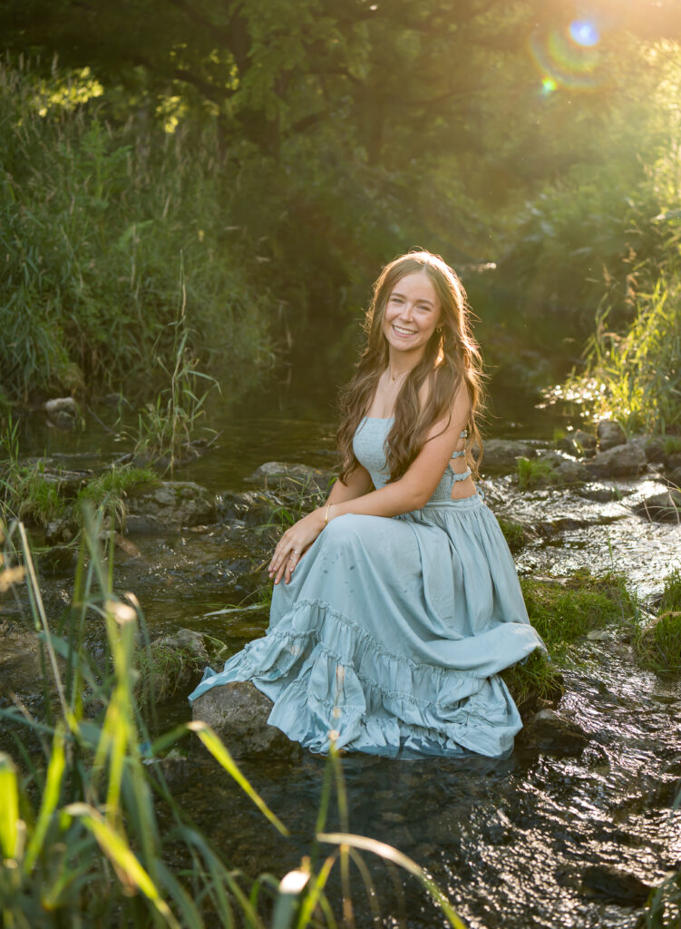 Lilly during her senior session at Lake Le-Aqua-Na near Lena, Illinois.